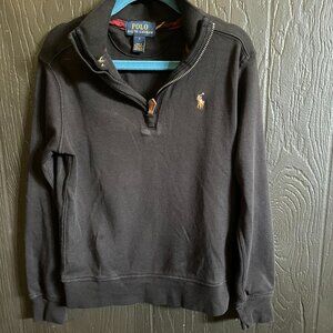 🚨SOLD🚨Polo Ralph Lauren Boys Black Quarter - Zip Pullover - Size 5